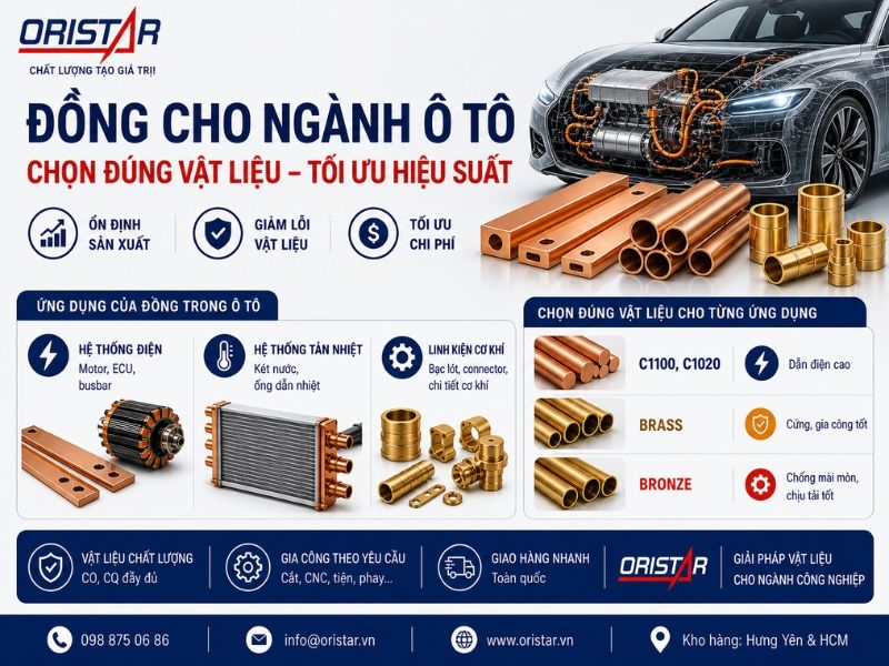 Đồng Cho Ngành Ô Tô: Cách Chọn Đúng Vật Liệu Theo Từng Ứng Dụng