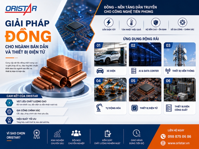 Oristar Cung Cấp Đồng Cho Ng&agrave;nh B&aacute;n Dẫn