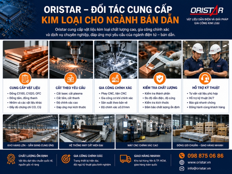 Oristar Cung Cấp Kim Loại Cho Ng&agrave;nh B&aacute;n Dẫn