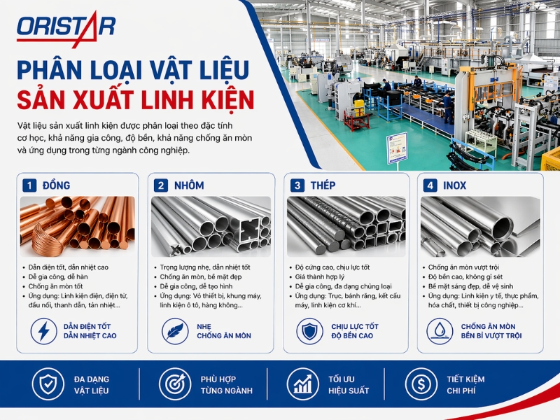 Ph&acirc;n loại vật liệu sản xuất linh kiện