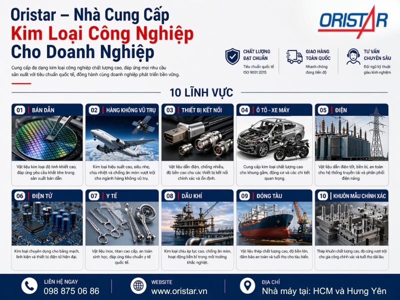 Oristar &ndash; Nh&agrave; Cung Cấp Kim Loại C&ocirc;ng Nghiệp Cho Doanh Nghiệp